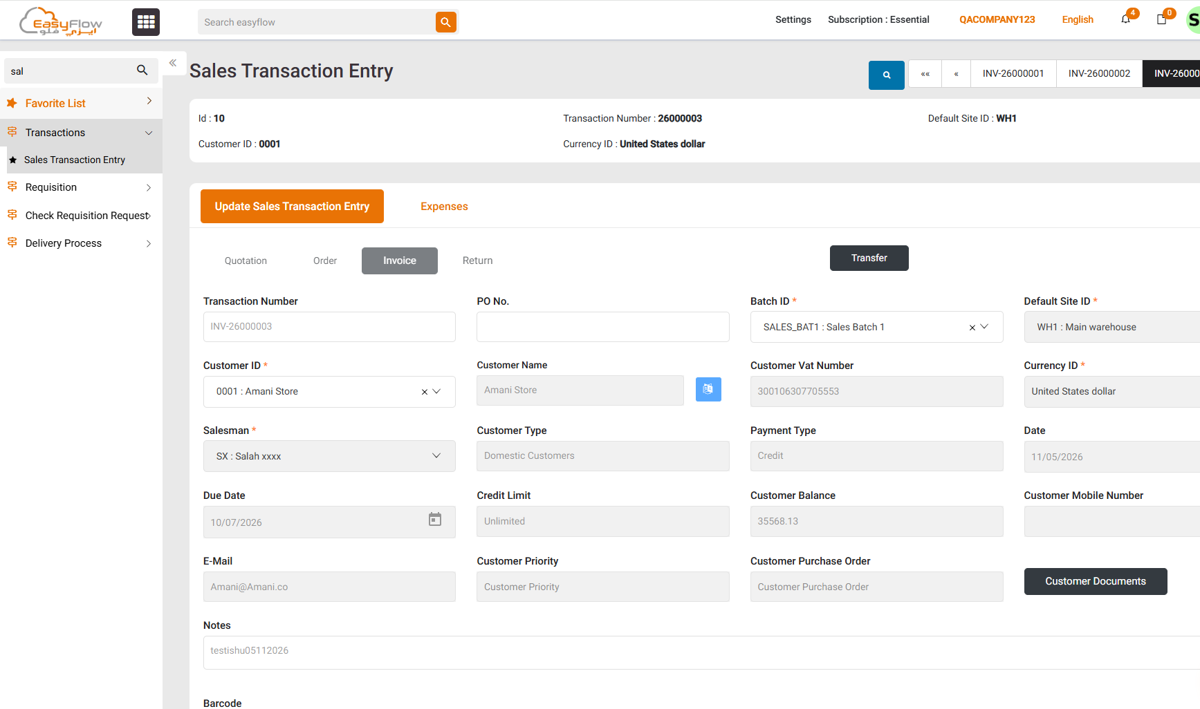 EasyFlow Cloud ERP